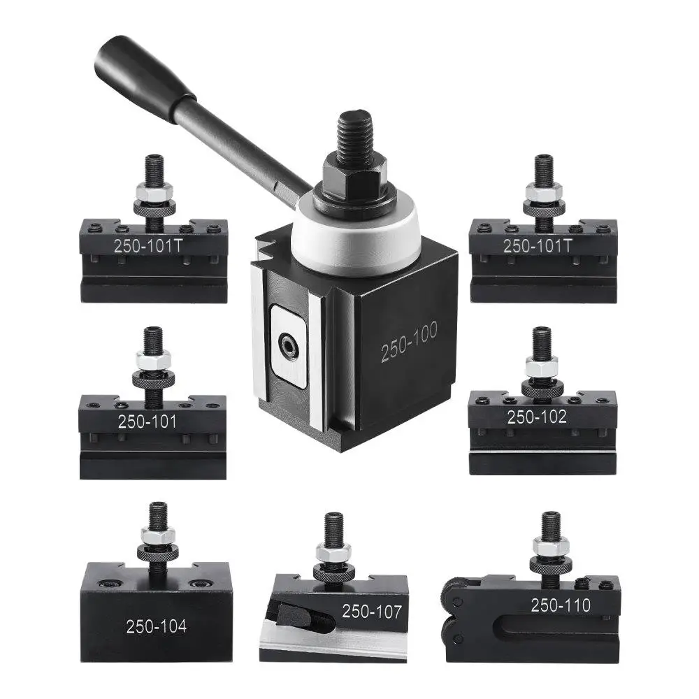 Adjustable Tool Post Set 8-Piece Lathe Holders for 6 -12 Mini Lathe Swing
Adjustable Tool Post Set 8-Piece Lathe Holders for 6 -12 Mini Lathe Swing