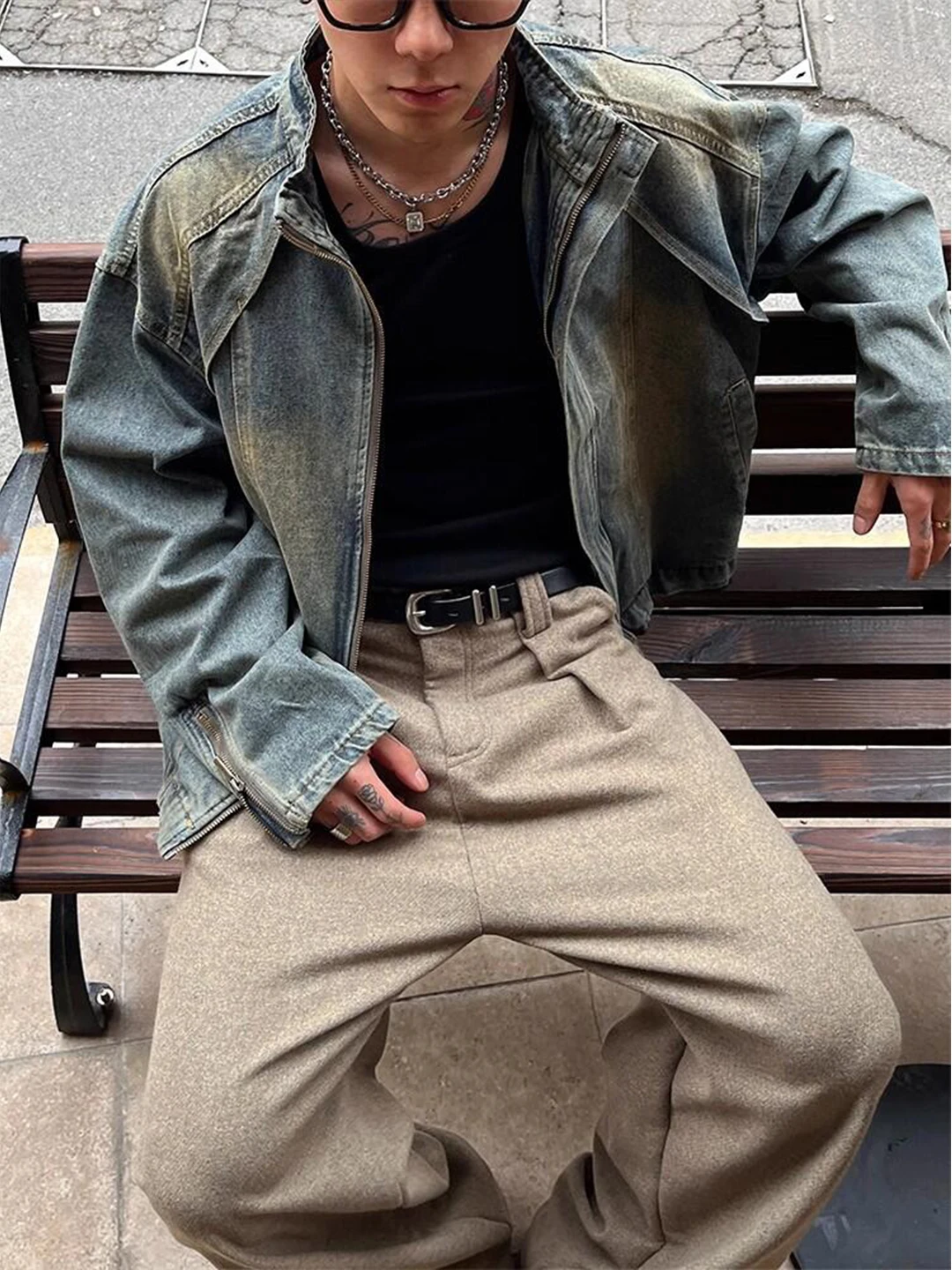 Waed Blue Denim Jaet Men's Design Sense Cool Spring Autumn American High Street Motorcycle Jaet Loose Fit Youth Trend
Waed Blue Denim Jaet Men's Design Sense Cool Spring Autumn American High Street Motorcycle Jaet Loose Fit Youth Trend