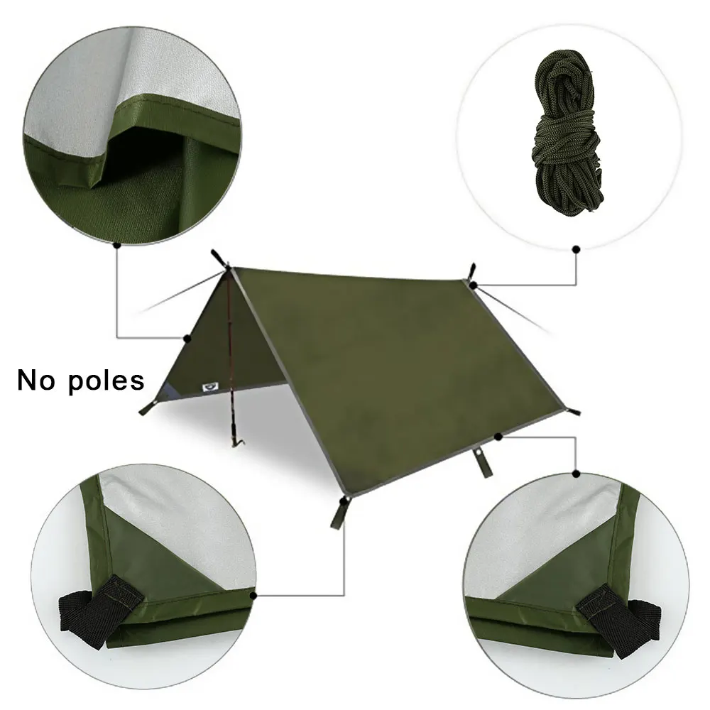 For Beach Shade Outdoor Camping Hammock Rain Fly Ultralight Uv Garden Awning Canopy 3X3M Awning Waterproof Sun Shelter Tent Tarp
For Beach Shade Outdoor Camping Hammock Rain Fly Ultralight Uv Garden Awning Canopy 3X3M Awning Waterproof Sun Shelter Tent Tarp