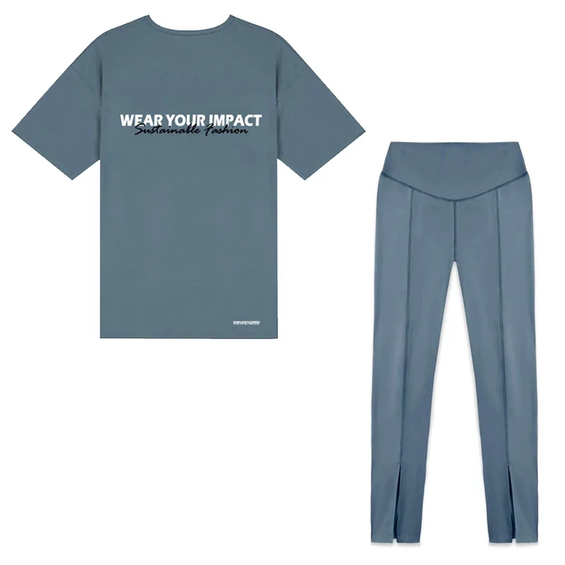 2 Piece Set Women's Sportswear Workout Clothes Athletic Wear Gym Split Legging Fitness Short Sleeve Tshirt Workout Sports Suits
2 Piece Set Women's Sportswear Workout Clothes Athletic Wear Gym Split Legging Fitness Short Sleeve Tshirt Workout Sports Suits