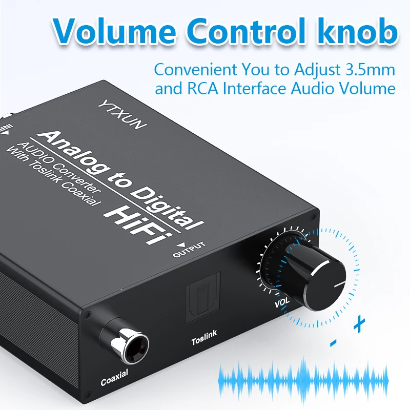 Analog to Digital Audio Converter, ADC Optical Coaxial to SPDIF Adapter for DVD Apple TV Xbox 360, Analog to Optical Fiber
Analog to Digital Audio Converter, ADC Optical Coaxial to SPDIF Adapter for DVD Apple TV Xbox 360, Analog to Optical Fiber