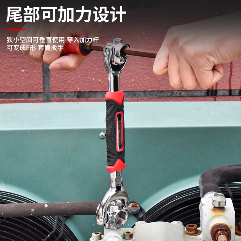 52-in-1 Car Tools Multifunctional Socket Wrench Set Metric 8-19mm SAE 5/16"-3/4 Non-Slip Handle 360 Degree Swivel Head Universal
52-in-1 Car Tools Multifunctional Socket Wrench Set Metric 8-19mm SAE 5/16"-3/4 Non-Slip Handle 360 Degree Swivel Head Universal