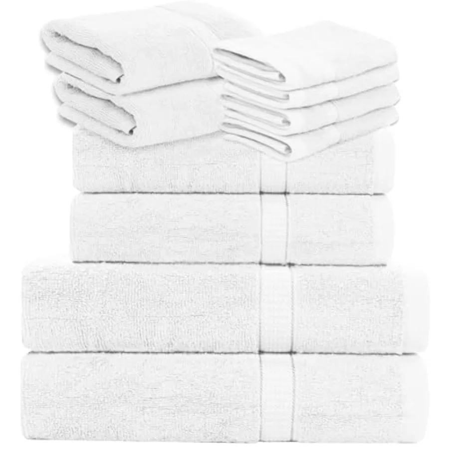 Luxury 10 Pcs Towel Set Bath Towel 27x54 Hand Towel 16x30 Washcloth 13x13 Pool Towels 24x50 Ultra-Plush Absorbent Cotton Towels
Luxury 10 Pcs Towel Set Bath Towel 27x54 Hand Towel 16x30 Washcloth 13x13 Pool Towels 24x50 Ultra-Plush Absorbent Cotton Towels