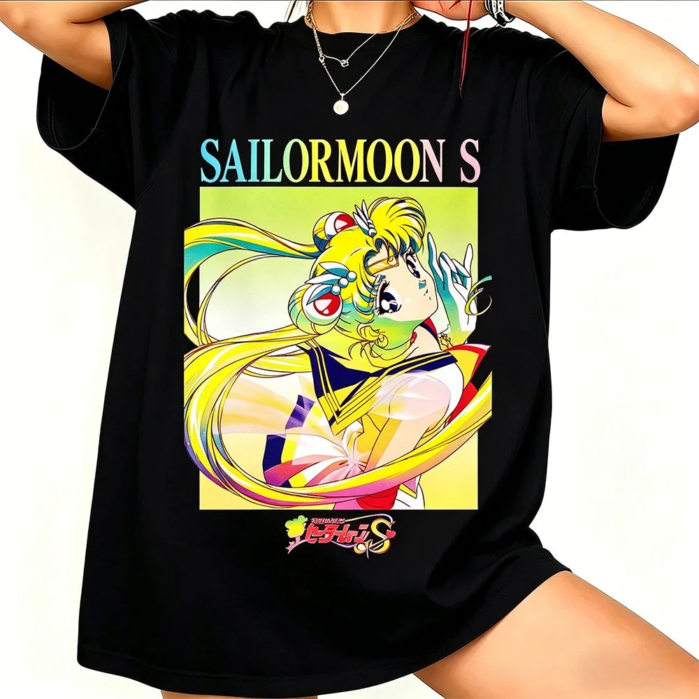 2026New American retro cotton short-sleeved T-shirt with Sailor Moon print, suitable for both men and women, casual street style
2026New American retro cotton short-sleeved T-shirt with Sailor Moon print, suitable for both men and women, casual street style