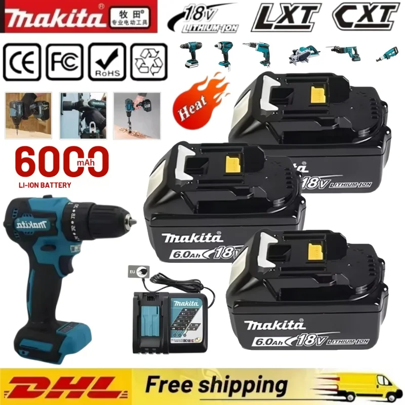 Full Compatible 18V 6000mAh Lithium Ion Battery Original Grade BL1830 BL1840 BL1850 BL1860B For Makita LXT Power Tools
Full Compatible 18V 6000mAh Lithium Ion Battery Original Grade BL1830 BL1840 BL1850 BL1860B For Makita LXT Power Tools