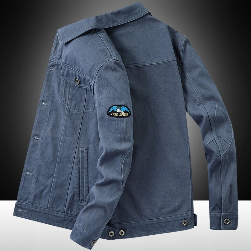 Men's Workwear Jaet Cotton Flannel Loose Fit Casual Pilot Denim Coat Autumn Season Faionable Long Sve Button up Coat
Men's Workwear Jaet Cotton Flannel Loose Fit Casual Pilot Denim Coat Autumn Season Faionable Long Sve Button up Coat