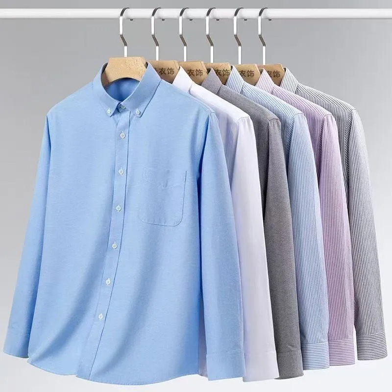 Men's 100% Cotton Shirt Long Sleeve Oxford Solid Color Stipe Regular Fit Dress Shirts Soft Male Social Shirt White Oversized 5XL
Men's 100% Cotton Shirt Long Sleeve Oxford Solid Color Stipe Regular Fit Dress Shirts Soft Male Social Shirt White Oversized 5XL