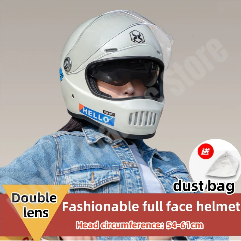 Electric Bike/motorcycle Helmet Double Lens Full Face Helmet Four Season Universal Lightweight Trendy Helmet
Electric Bike/motorcycle Helmet Double Lens Full Face Helmet Four Season Universal Lightweight Trendy Helmet
