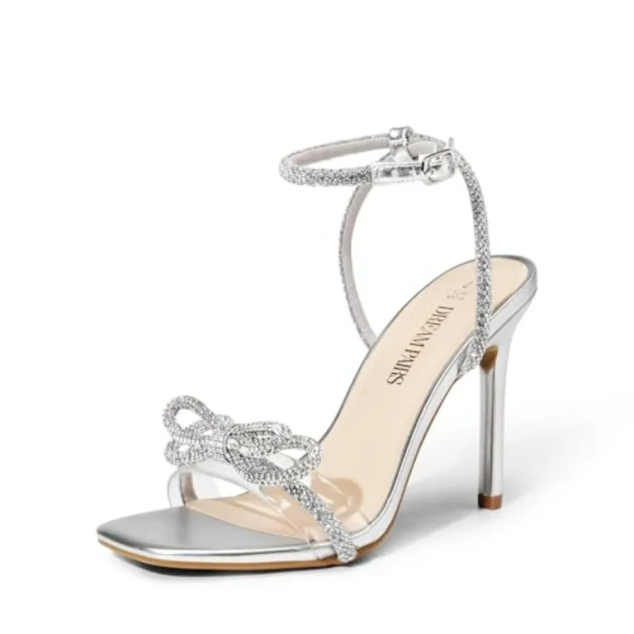 Women's Double Bowknots Crystal Sandals Clear Slingback Heels Square Toe Shoes for Party Wedding
Women's Double Bowknots Crystal Sandals Clear Slingback Heels Square Toe Shoes for Party Wedding
