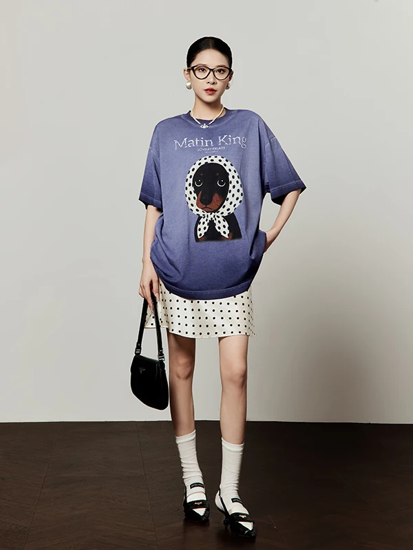 Naval Blue T-Shirt Women's Loose Fit Printed Cute Pet Casual Style Short Sleeve round Neck Cotton 100% Breathable Comfortable
Naval Blue T-Shirt Women's Loose Fit Printed Cute Pet Casual Style Short Sleeve round Neck Cotton 100% Breathable Comfortable