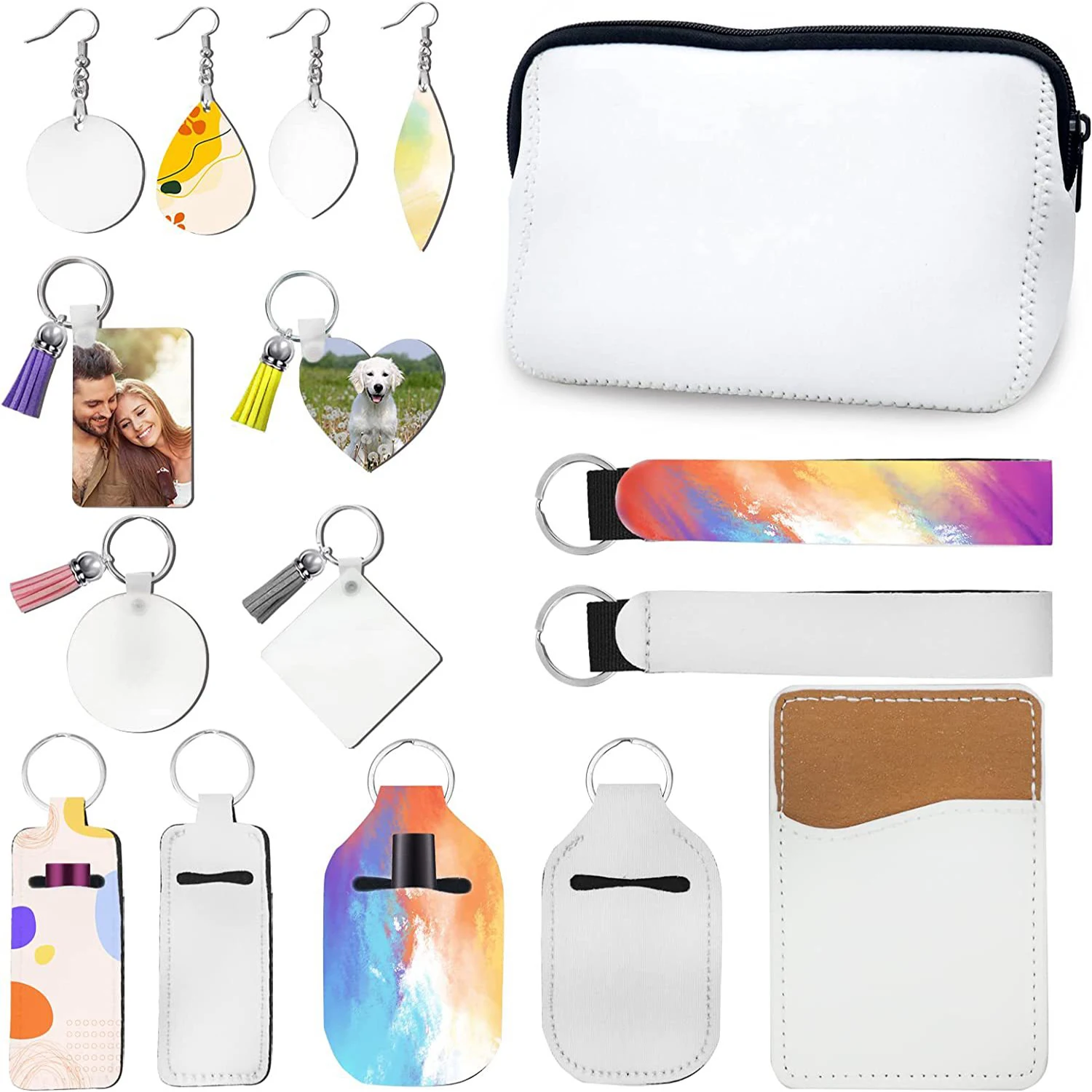 32Pcs/Set Sublimation Blank Cosmetic Bags Set DIY Blank Keychain With Keychains Tassels Jump Rings Travel Bottles Keychain
32Pcs/Set Sublimation Blank Cosmetic Bags Set DIY Blank Keychain With Keychains Tassels Jump Rings Travel Bottles Keychain