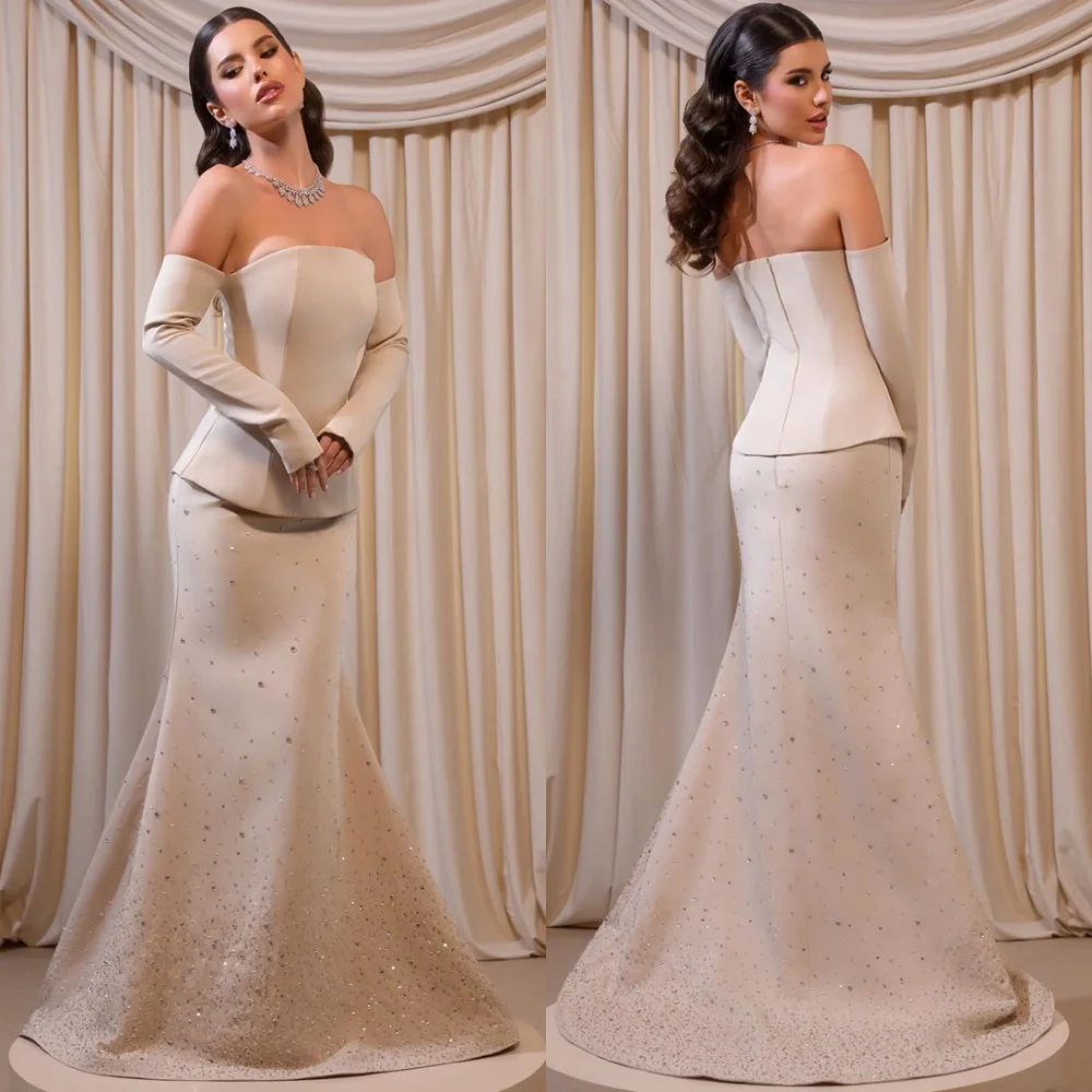 Customized Simple Jersey Evening Dresses Classic Strapless Detachable Sleeve Homecoming Dresses Soft Special Occasion Gowns
Customized Simple Jersey Evening Dresses Classic Strapless Detachable Sleeve Homecoming Dresses Soft Special Occasion Gowns