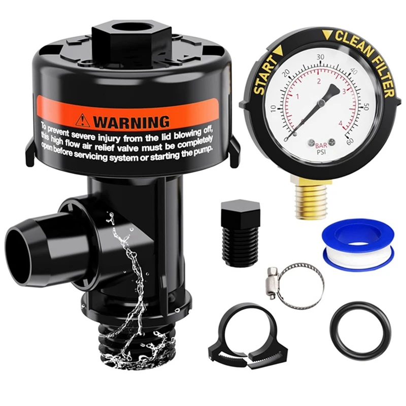 98209800 Pool Filter Pressure Gauge, Manual Bleed Valve Release Valve For Pool And Spa Filters 98209803 Easy Install Easy To Use
98209800 Pool Filter Pressure Gauge, Manual Bleed Valve Release Valve For Pool And Spa Filters 98209803 Easy Install Easy To Use
