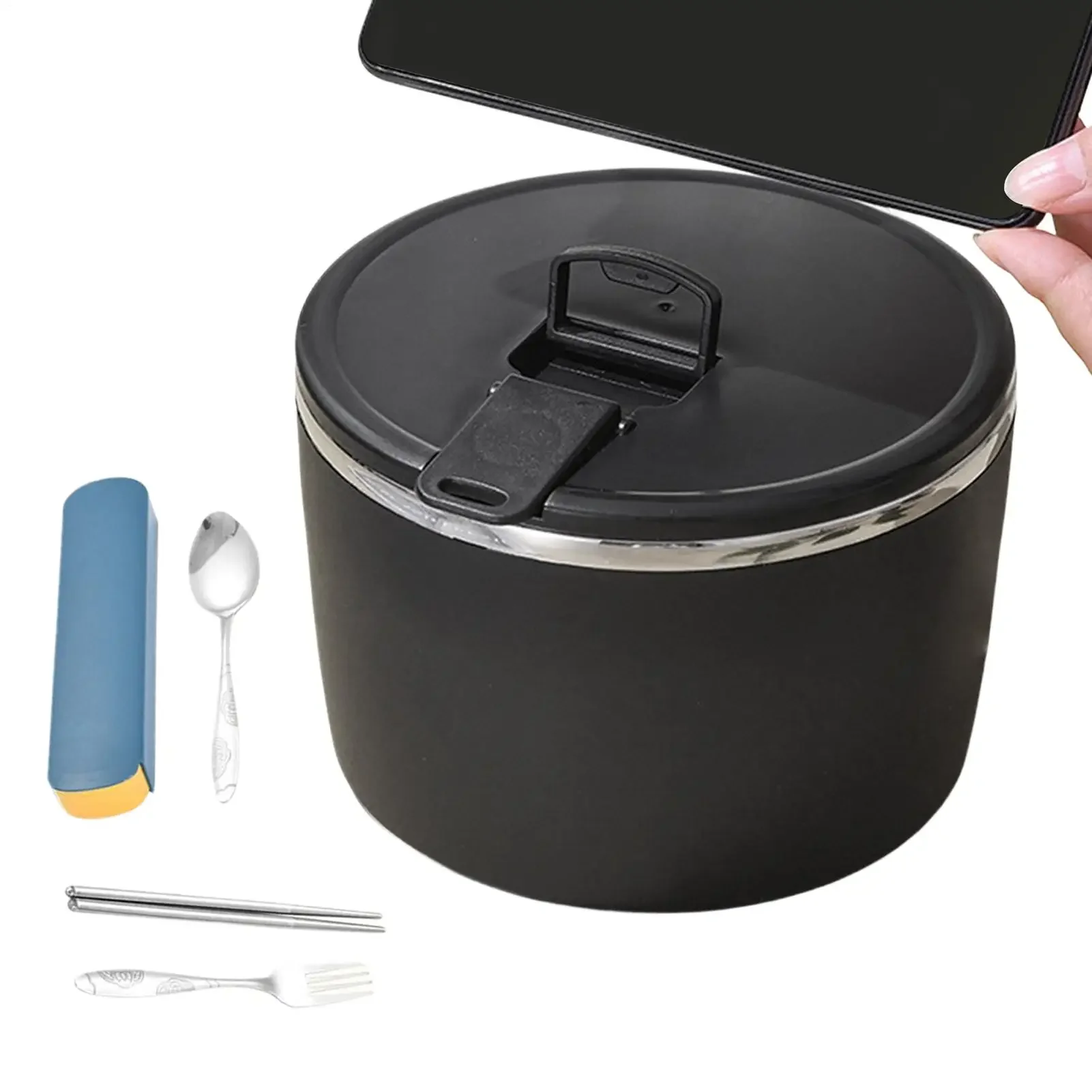 Instant Noodle Bowl 1350ml With Lid And Handle Double Wall Stainless Steel Pasta Cooker Bowl With Chopsticks For Office College
Instant Noodle Bowl 1350ml With Lid And Handle Double Wall Stainless Steel Pasta Cooker Bowl With Chopsticks For Office College