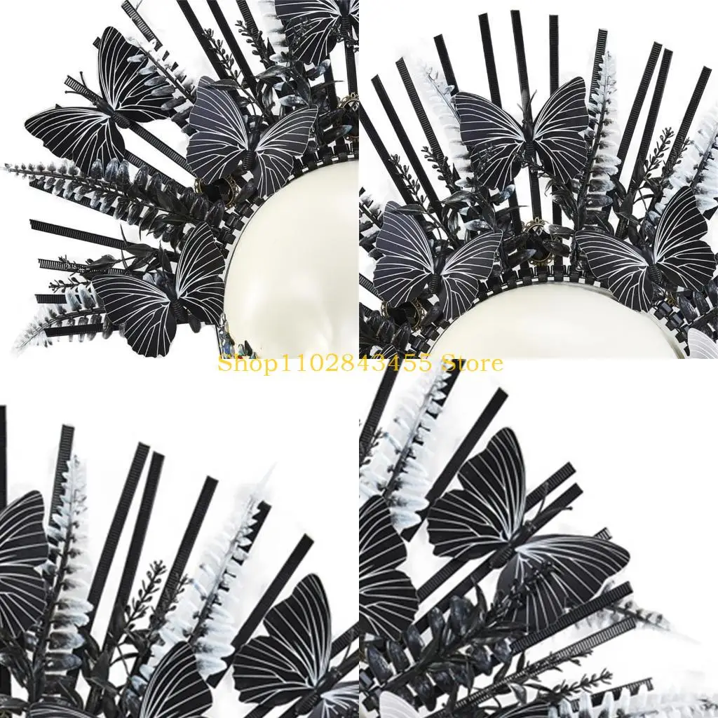 49MC Головной убор с шипами в виде короны Головной убор богини Марии HaloCrown Повязка на голову с бабочкой
49MC Головной убор с шипами в виде короны Головной убор богини Марии HaloCrown Повязка на голову с бабочкой