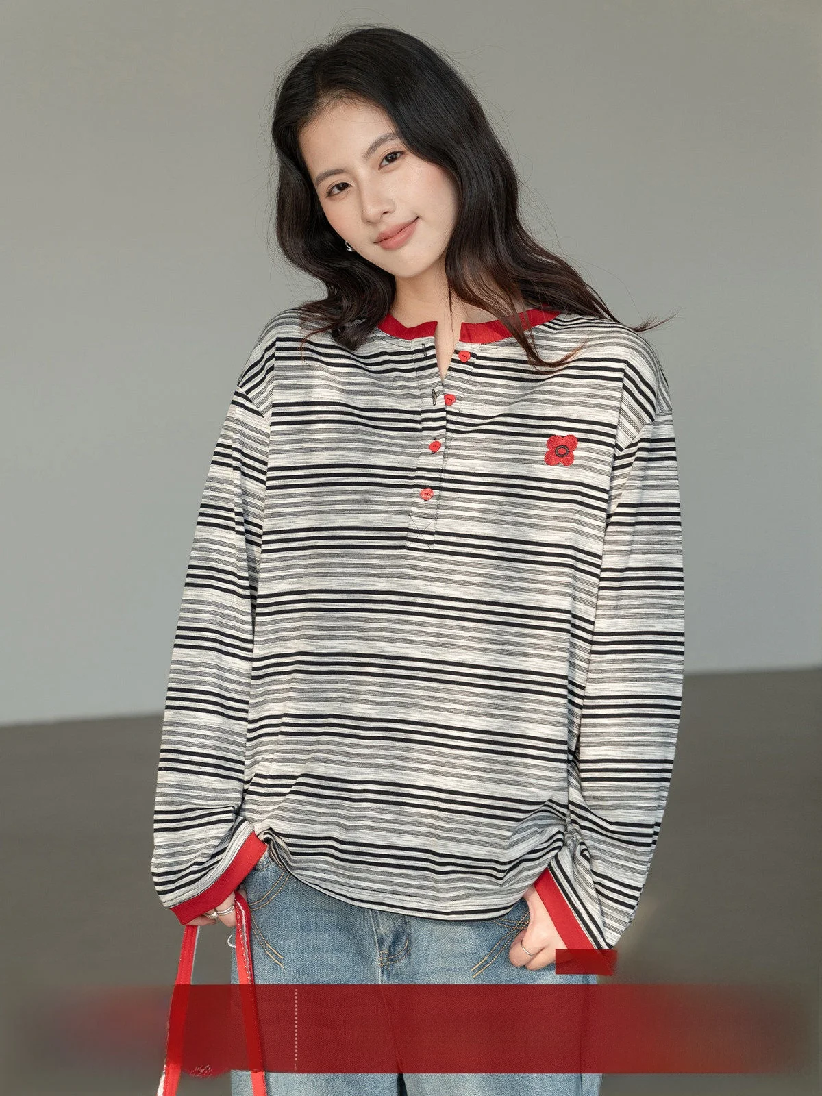 MoZao Long Sve T-irt Women's Loose Fit Stripe Patchwork Henry Collar Slimming Versatile Top Casual Sle Cotton Polyeste...
MoZao Long Sve T-irt Women's Loose Fit Stripe Patchwork Henry Collar Slimming Versatile Top Casual Sle Cotton Polyeste...