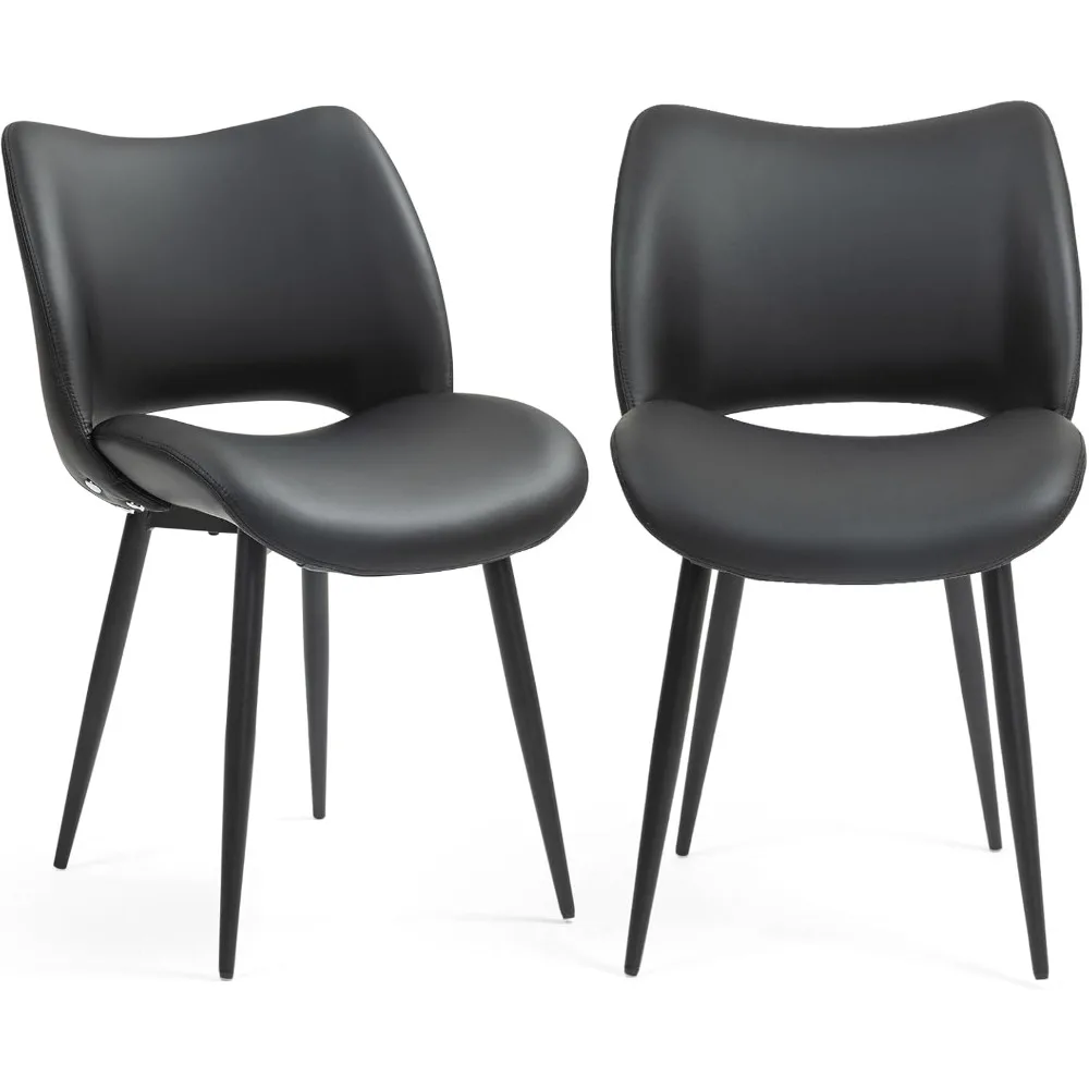 Modern Upholstered Dining Chairs Accent Dinner Chair with Pu Faux Leather Middle Curved Back for Kitchen Living Room Bedroom
Modern Upholstered Dining Chairs Accent Dinner Chair with Pu Faux Leather Middle Curved Back for Kitchen Living Room Bedroom