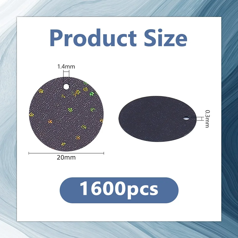 1600Pcs PVC Plastic Paillette/Sequins Pendants Ornament Accessories Flat Round Black 20x0.3mm Hole: 1.4mm
1600Pcs PVC Plastic Paillette/Sequins Pendants Ornament Accessories Flat Round Black 20x0.3mm Hole: 1.4mm