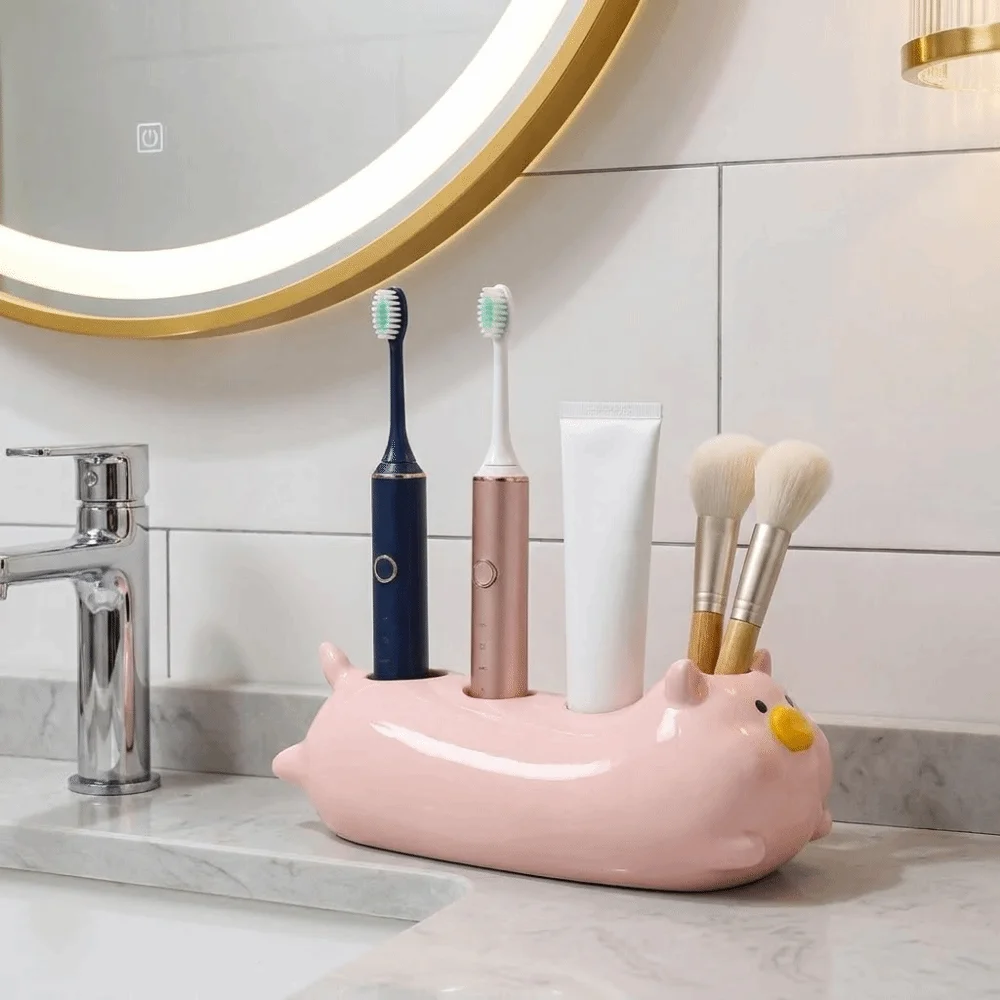 Cartoon Pig Electric Toothbrush Holder Ceramic Decorative Toothbrush Storage Rack Space Saving Waterproof
Cartoon Pig Electric Toothbrush Holder Ceramic Decorative Toothbrush Storage Rack Space Saving Waterproof