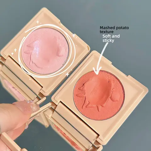 CandyBella Cream Blush - Mousse Texture, Waterproof, Sweatproof, Long-Lasting, Shimmer & Matte Finish (Bouncy Cheek Color)