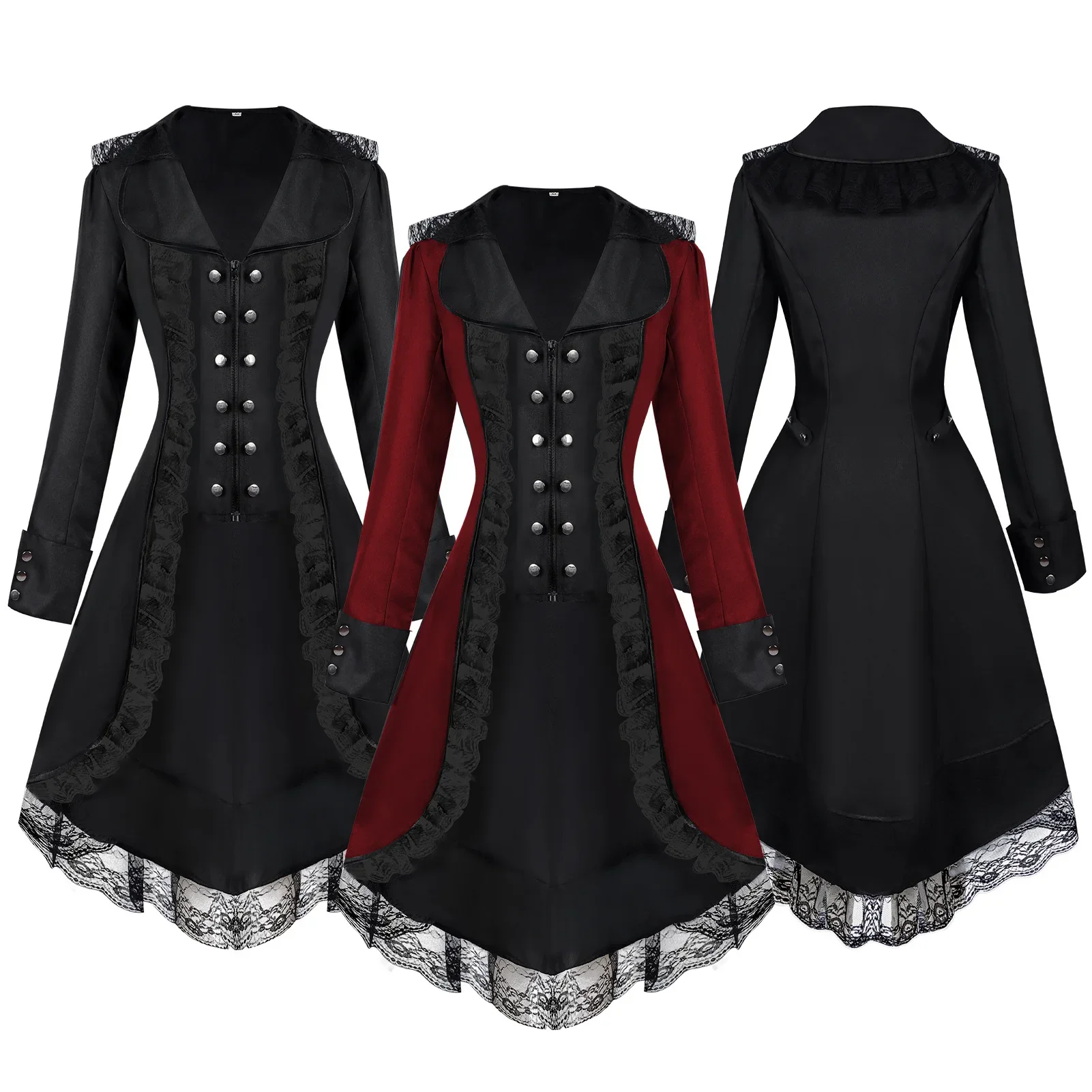 2025 Halloween Cosplay Costumes Medieval Victorian Women Outwear Steampunk Gothic Tailcoat Button Retro Lace Long Pirate Jackets
2025 Halloween Cosplay Costumes Medieval Victorian Women Outwear Steampunk Gothic Tailcoat Button Retro Lace Long Pirate Jackets