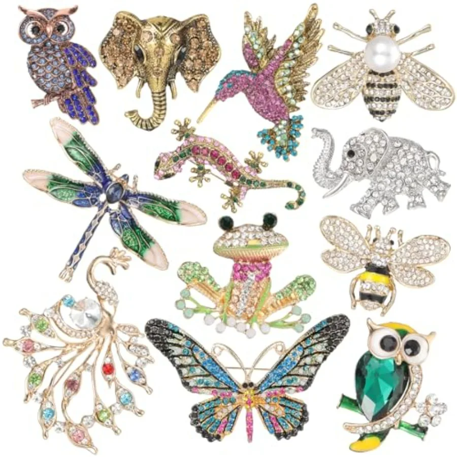 12pcs Women Brooches Bulk Set, Rhinestone Crystal Vintage Brooch Pins, Retro Broches Pin for Women Mother's Day Gifts Christmas
12pcs Women Brooches Bulk Set, Rhinestone Crystal Vintage Brooch Pins, Retro Broches Pin for Women Mother's Day Gifts Christmas
