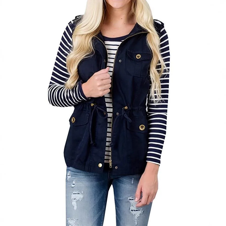 Casual Fashion Pure Color Buttonless Sleeveless Vest Autumn Winter Outerwear for Women Polyester Fiber Ladies Fashion
Casual Fashion Pure Color Buttonless Sleeveless Vest Autumn Winter Outerwear for Women Polyester Fiber Ladies Fashion