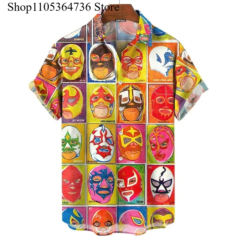 3D Retro Mexican Wrestler Lucha Libre Print Men's Hawaiian Shirt Breathable Short Sleeve Casual Summer Shirt
3D Retro Mexican Wrestler Lucha Libre Print Men's Hawaiian Shirt Breathable Short Sleeve Casual Summer Shirt