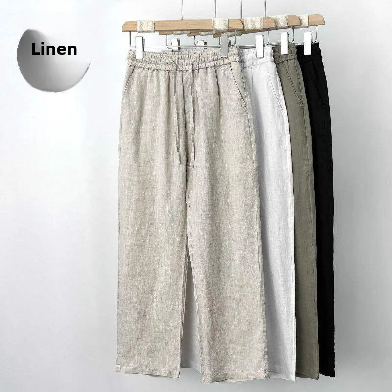 High-End Pure Linen Men's Summer Casual Pants Loose Wide Leg Straight Cut Cotton Linen Trousers for Men Autumn Spring
High-End Pure Linen Men's Summer Casual Pants Loose Wide Leg Straight Cut Cotton Linen Trousers for Men Autumn Spring