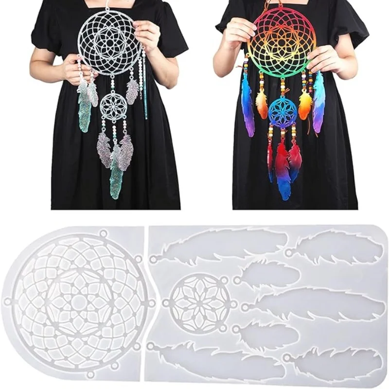 DIY 1 Pack Dream Catcher Silicone Mold Crystal Drop Glue Resin Key Chain Earrings Necklace Charm Wall Hanging Decoration
DIY 1 Pack Dream Catcher Silicone Mold Crystal Drop Glue Resin Key Chain Earrings Necklace Charm Wall Hanging Decoration