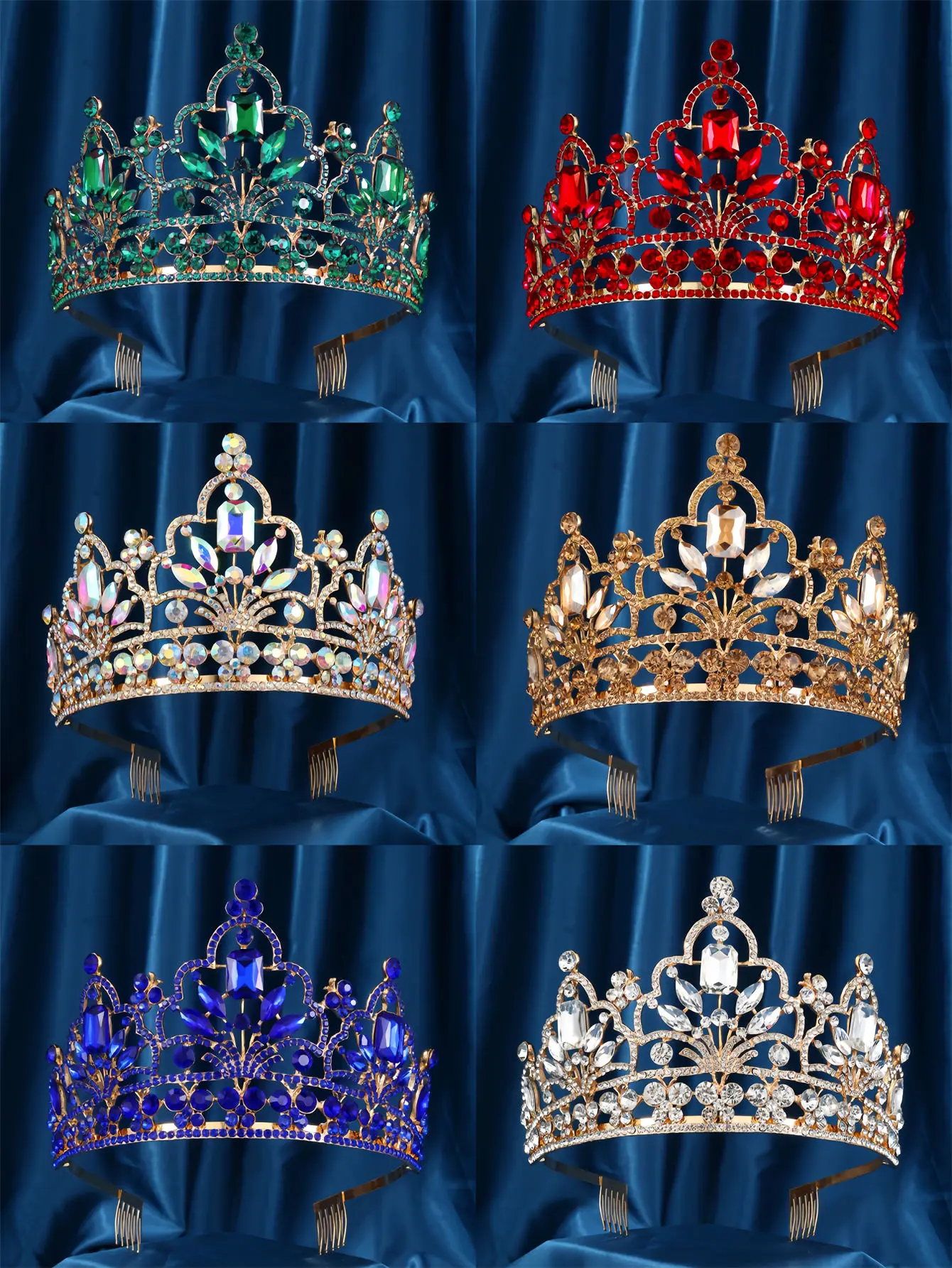 Gold Crown for Women, Crystal Tiara Princess Tiaras Queen Crowns with Combs Bridal Wedding Prom Party
Gold Crown for Women, Crystal Tiara Princess Tiaras Queen Crowns with Combs Bridal Wedding Prom Party