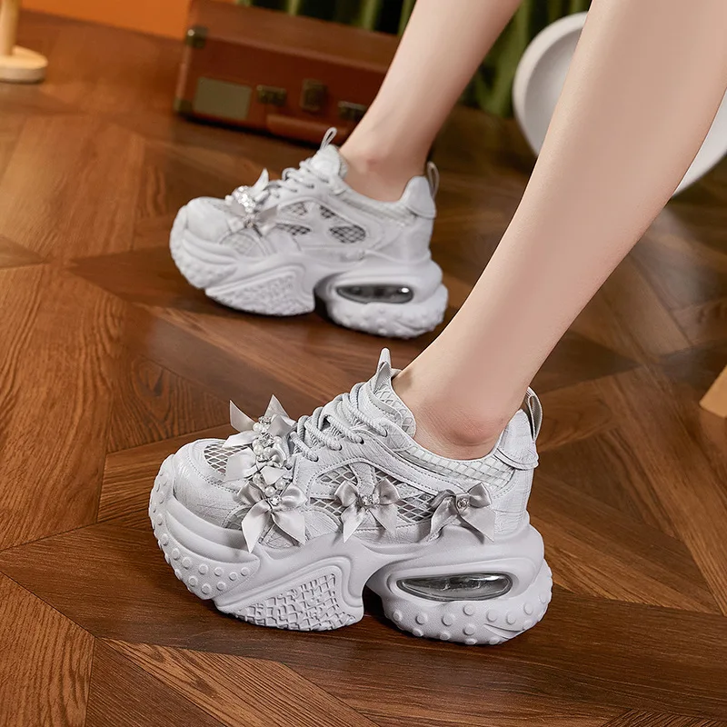 Women's Versatile Dad Shoes with Increased Height inside Breathable Perforated Mesh Casual Wear Sneakers
Women's Versatile Dad Shoes with Increased Height inside Breathable Perforated Mesh Casual Wear Sneakers