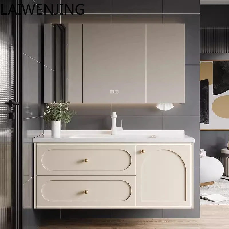 MJY French oak bathroom cabinet ceramic integrated basin hand washbasin cabinet integrated
MJY French oak bathroom cabinet ceramic integrated basin hand washbasin cabinet integrated