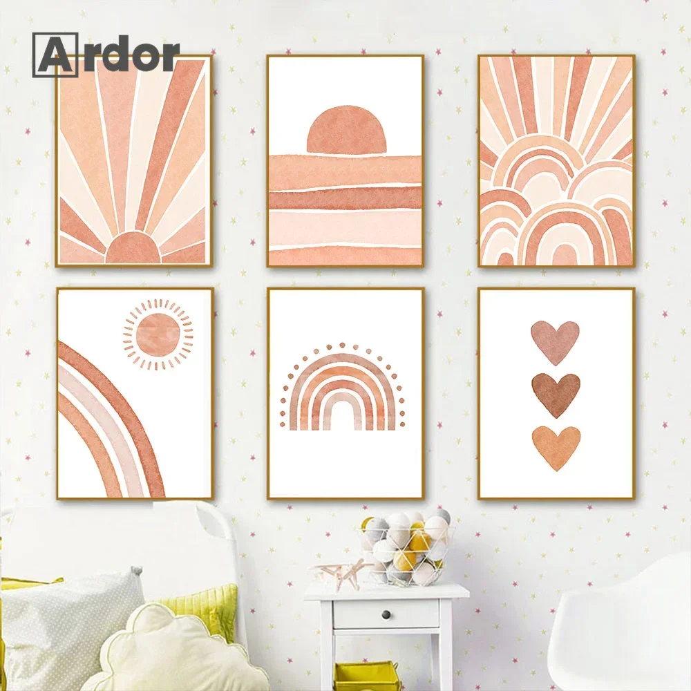 Boho Rainbow Sun Heart Sea Sunrise Line Wall Art Canvas Painting Nordic Poster Abstract Print Wall Pictures Kids Room Home Decor
Boho Rainbow Sun Heart Sea Sunrise Line Wall Art Canvas Painting Nordic Poster Abstract Print Wall Pictures Kids Room Home Decor