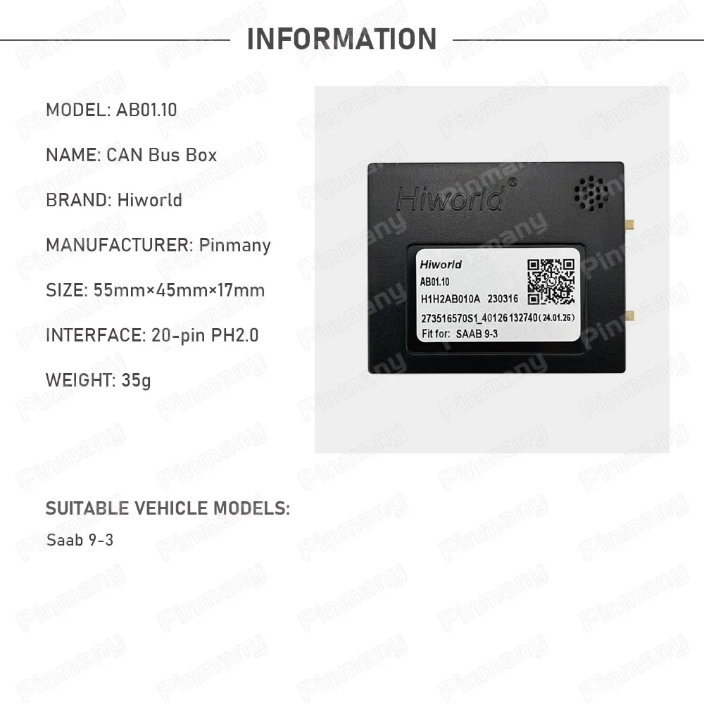 Для SAAB 9-3 автомобильный стерео адаптер CAN-шины Android радио аксессуары Hiworld AB01 преобразователь последовательного порта
Для SAAB 9-3 автомобильный стерео адаптер CAN-шины Android радио аксессуары Hiworld AB01 преобразователь последовательного порта