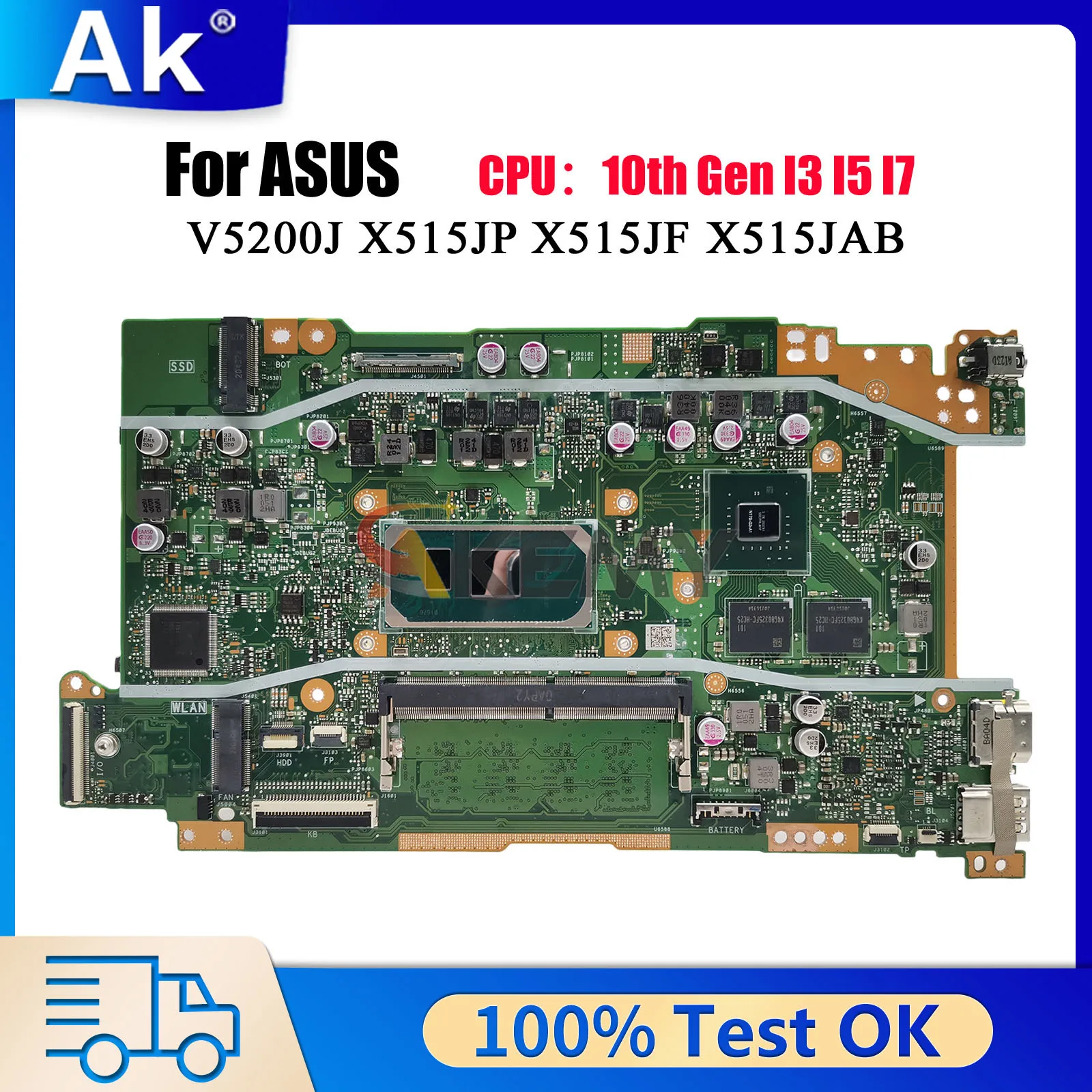 X415JP Laptop Motherboard For ASUS VivoBook X515JP X515JAB V5200J X415J X515JF A416J V4200J Mainboard With I3 I5 I7 CPU tests OK
X415JP Laptop Motherboard For ASUS VivoBook X515JP X515JAB V5200J X415J X515JF A416J V4200J Mainboard With I3 I5 I7 CPU tests OK