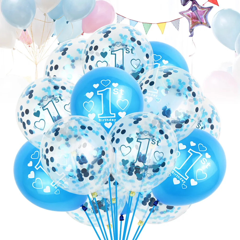 15Pcs First Birthday Confetti Balloons Latex Set Blue Printing Heart Party Supplies Decorations Photo Prop Reusable
15Pcs First Birthday Confetti Balloons Latex Set Blue Printing Heart Party Supplies Decorations Photo Prop Reusable