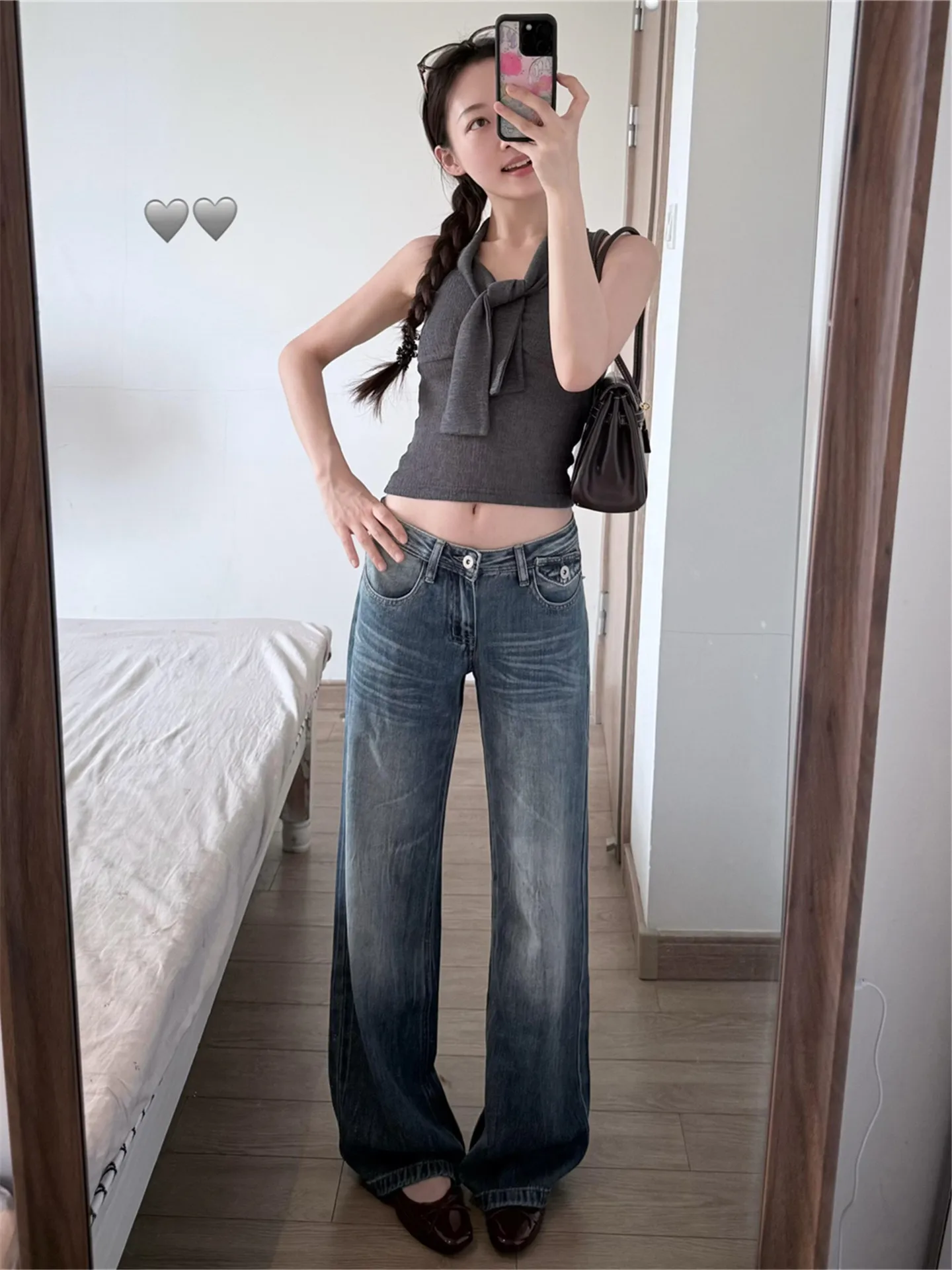 American Vintage Low Waist Bell Bottom Jeans Women's Loose Slimming Tall Extended Wide Leg Pants Casual Cotton Denim
American Vintage Low Waist Bell Bottom Jeans Women's Loose Slimming Tall Extended Wide Leg Pants Casual Cotton Denim
