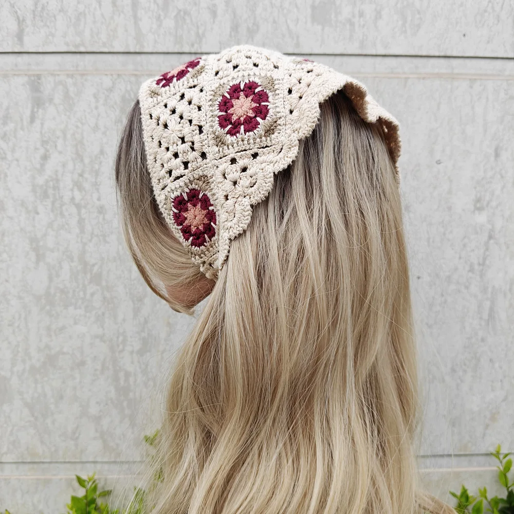 Handmade Crochet Triangular Head Scarf Girls Knitted French Pastoral Triangular Bandage Women Mother Daughter Large Headband
Handmade Crochet Triangular Head Scarf Girls Knitted French Pastoral Triangular Bandage Women Mother Daughter Large Headband