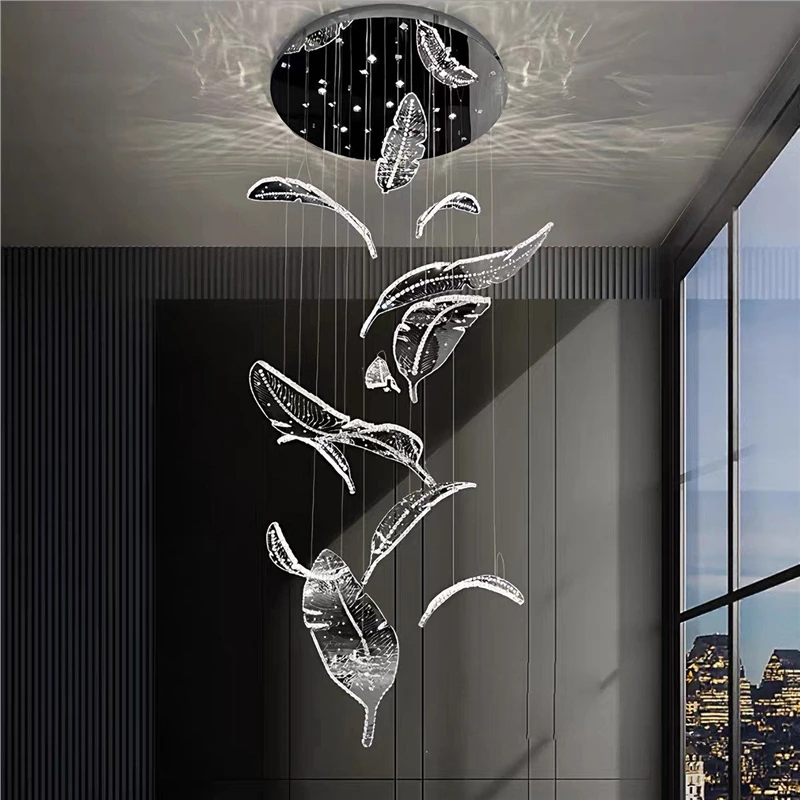 Postmodern Luxurious Crystal Chandelier Lighting Led Leaf Hanging Lamp Living Room Villa Duplex Building Interior Lighting
Postmodern Luxurious Crystal Chandelier Lighting Led Leaf Hanging Lamp Living Room Villa Duplex Building Interior Lighting