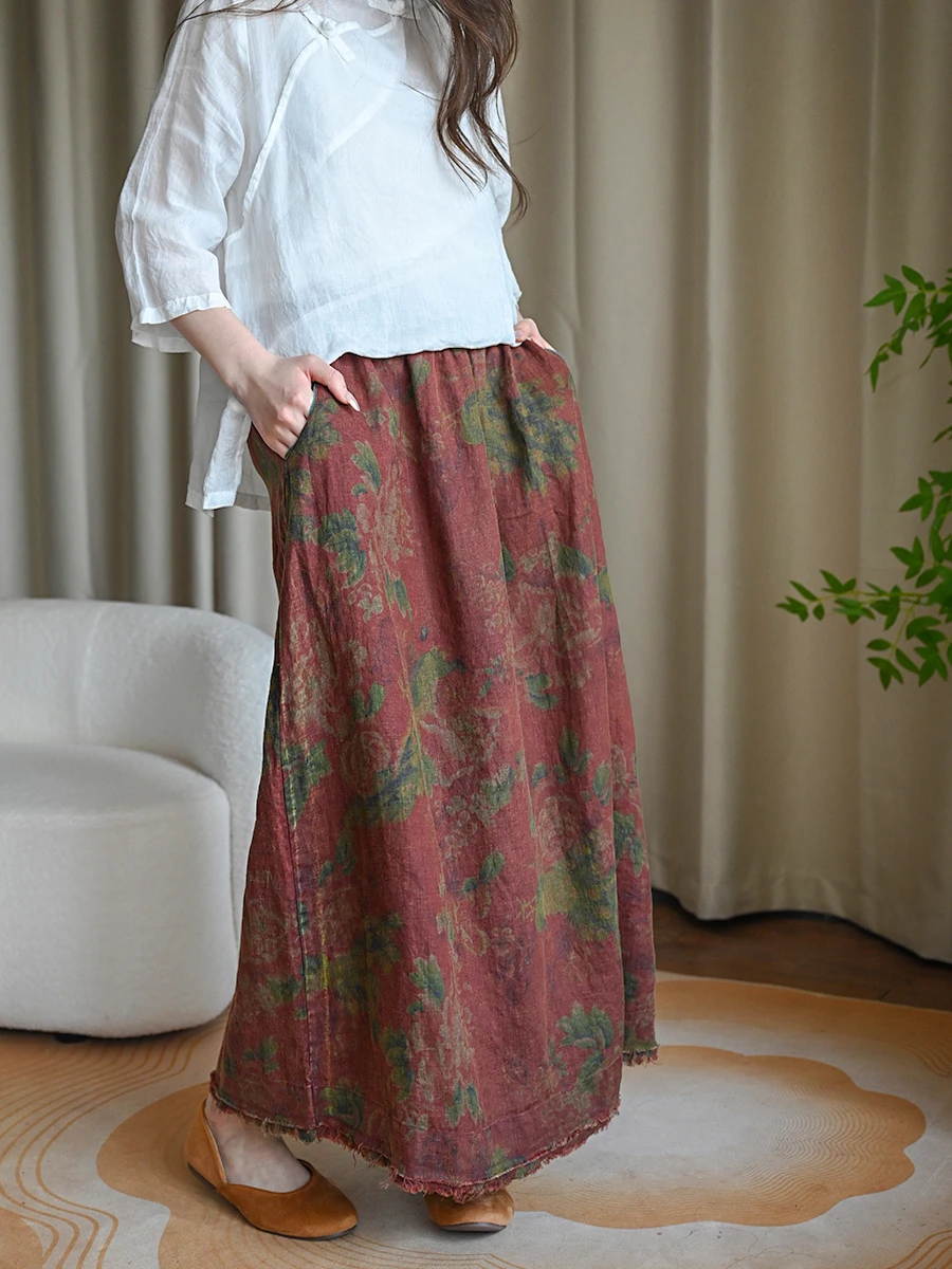 Летняя льняная юбка миди А-силуэта с принтом, женская, свободного кроя, с широким подолом, из хлопка и льна
Летняя льняная юбка миди А-силуэта с принтом, женская, свободного кроя, с широким подолом, из хлопка и льна