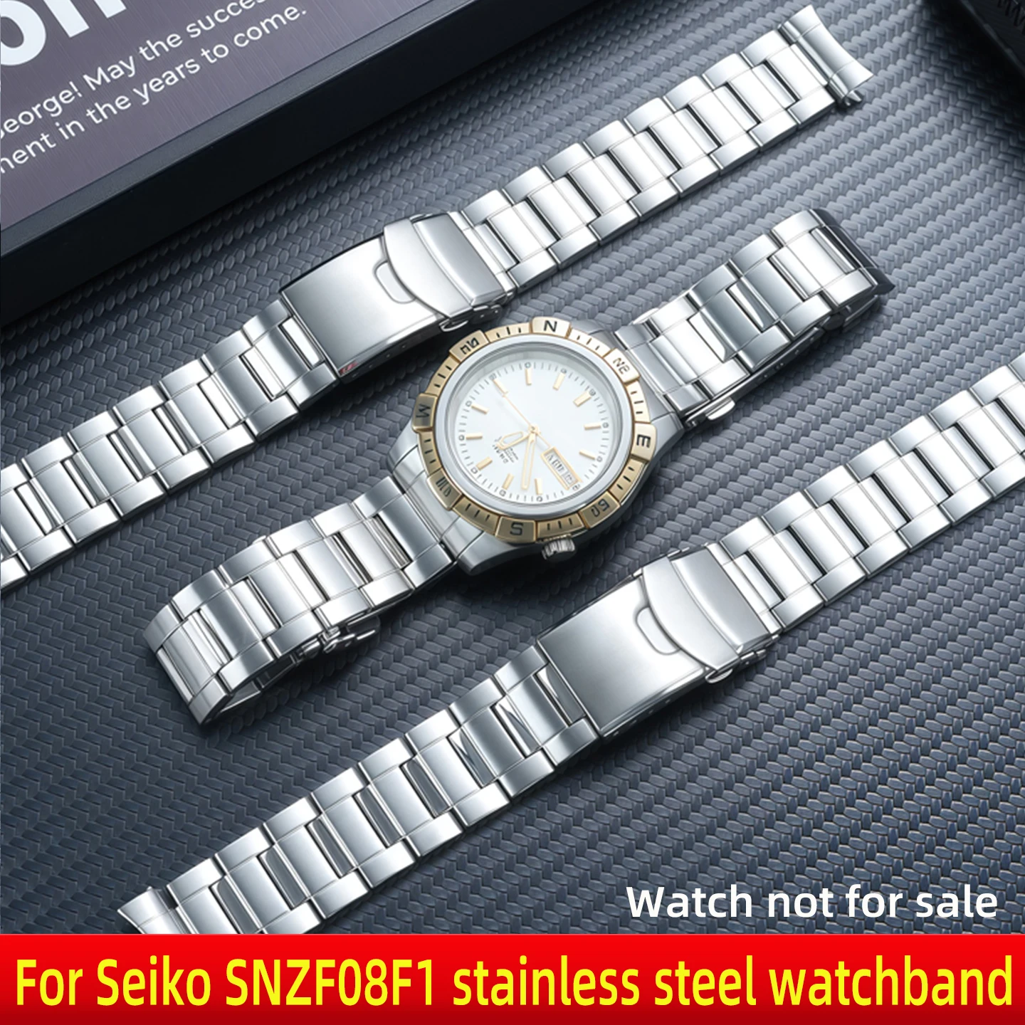 Suitable for Seiko No.5 SNZF08F1 stainless steel watchband, men's stainless steel curved link bracelet, watch accessory 20mm
Suitable for Seiko No.5 SNZF08F1 stainless steel watchband, men's stainless steel curved link bracelet, watch accessory 20mm