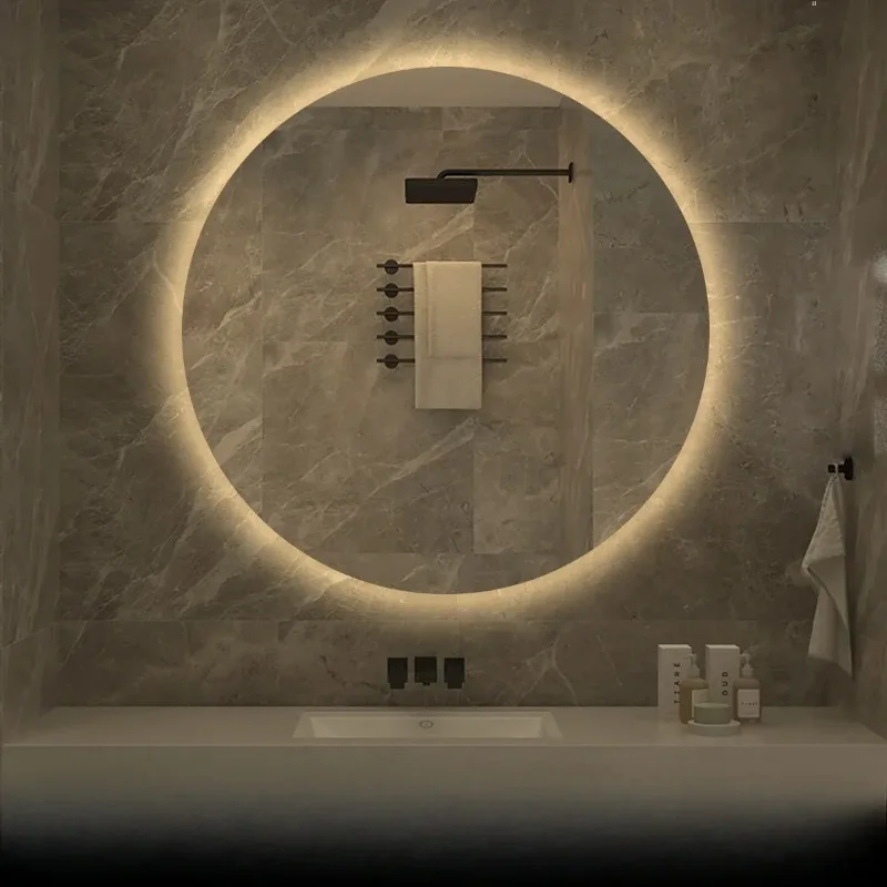 40/50/60CM Round Bathroom Mirror Hotel Bedroom Defogging Decorative Mirror 3 Color Adjustable Backlight Smart With LED
40/50/60CM Round Bathroom Mirror Hotel Bedroom Defogging Decorative Mirror 3 Color Adjustable Backlight Smart With LED
