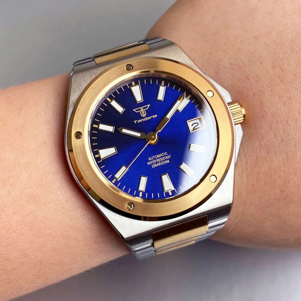 golden plated blue Tandorio for Business-Engineer Style Men's Mechanical Watch Sapphire Glass 200m Waterproof NH35A Watch 40mm
golden plated blue Tandorio for Business-Engineer Style Men's Mechanical Watch Sapphire Glass 200m Waterproof NH35A Watch 40mm