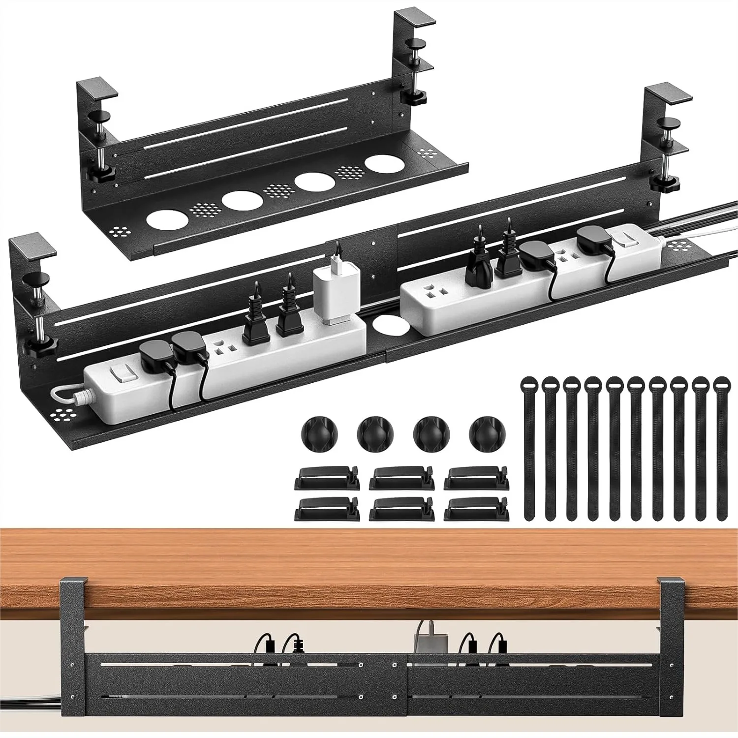 Under Desk Cable Management Tray 18-29in Retractable Iron Cord Organizer No-Drill Installation Anti-Slip Pads for Office Gaming Standing Desks Black
Under Desk Cable Management Tray 18-29in Retractable Iron Cord Organizer No-Drill Installation Anti-Slip Pads for Office Gaming Standing Desks Black