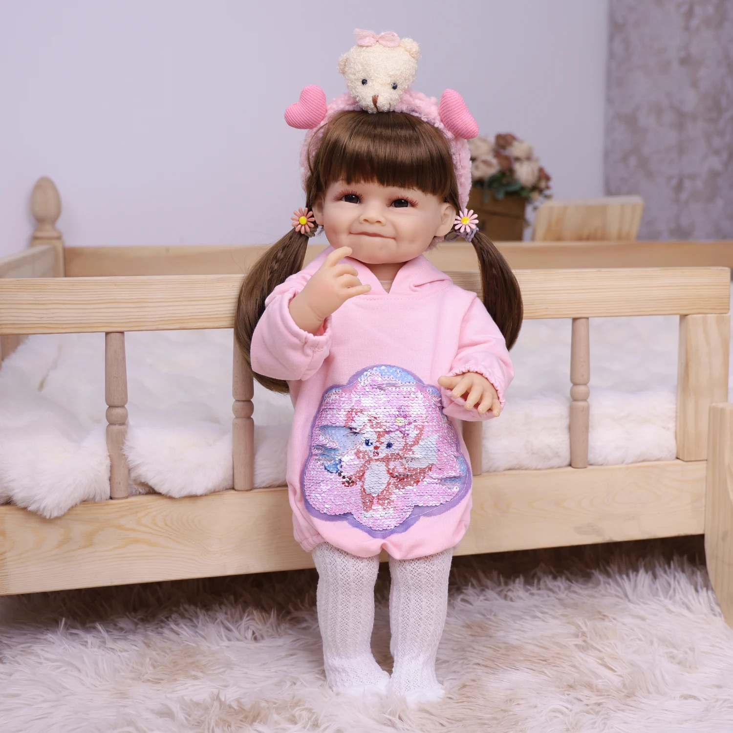 Realistic Reborn Baby Doll Girl 55cm Handmade Realistic Newborn Baby Doll Soft Silicone Vinyl Reborn Girl Doll Christmas Gift
Realistic Reborn Baby Doll Girl 55cm Handmade Realistic Newborn Baby Doll Soft Silicone Vinyl Reborn Girl Doll Christmas Gift