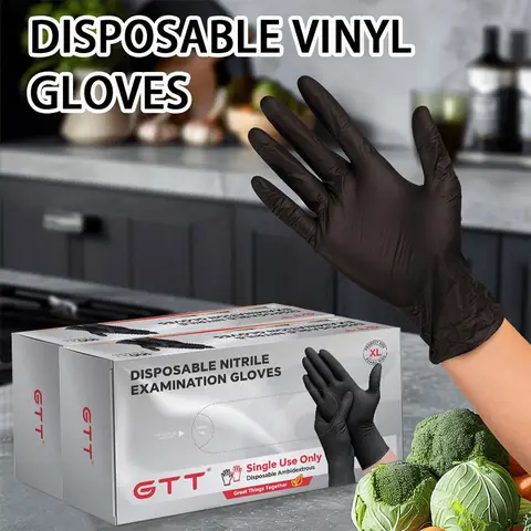 Guantes de nitrilo desechables sin látex, 5Mil, limpieza de cocina, sin polvo, alta elasticidad, comodidad, aptos para peluquería, coche y mascota