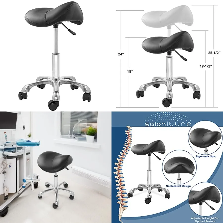 Professional Ergonomic Saddle Stool, - Adjustable Hydraulic Seat, Rolling Spa Salon, Massage, and Medical Office Chair with Swi
Professional Ergonomic Saddle Stool, - Adjustable Hydraulic Seat, Rolling Spa Salon, Massage, and Medical Office Chair with Swi