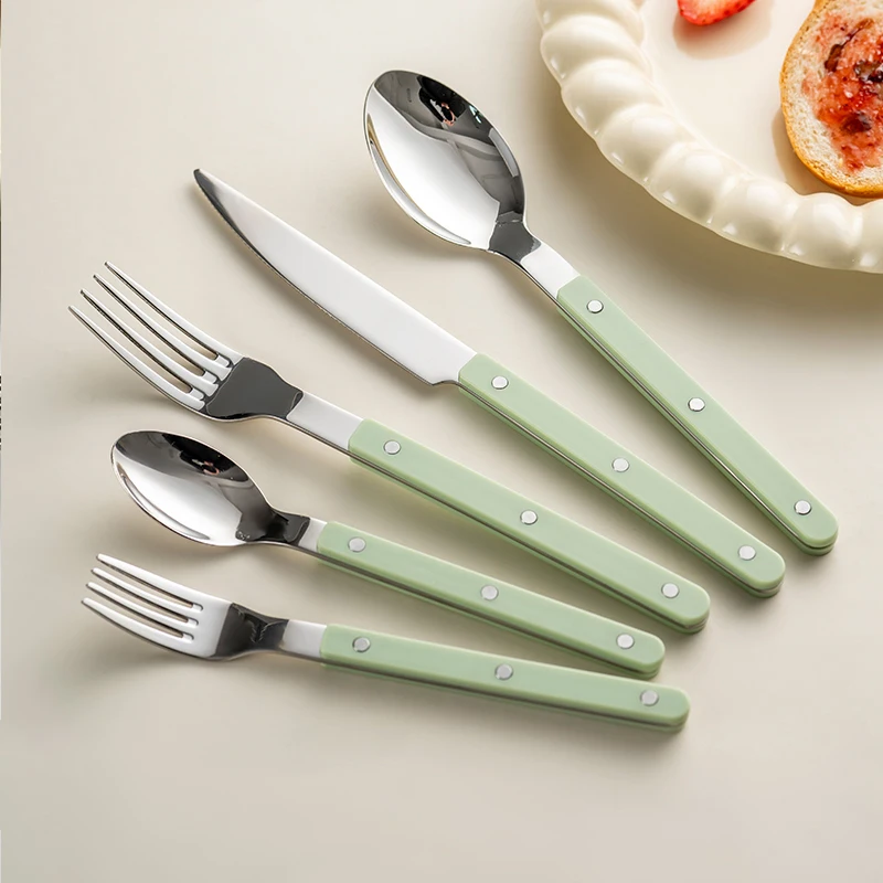 Dinnerware 5 In 1 Set 304 Stainless Steel Knife Fork Spoon ABS Handle With Rivets Top Mirror Polishing Cutlery Sets For Kitchen
Dinnerware 5 In 1 Set 304 Stainless Steel Knife Fork Spoon ABS Handle With Rivets Top Mirror Polishing Cutlery Sets For Kitchen