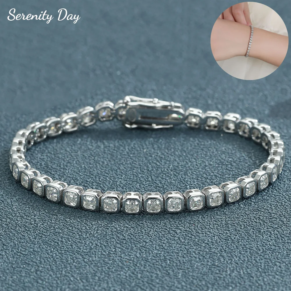 Serenity D VVS1 Asscher Cut Moissanite Tennis Bracelet Women Man S925 Sterling Silver Bracelet Plated 18k Hand Chain Anniversary
Serenity D VVS1 Asscher Cut Moissanite Tennis Bracelet Women Man S925 Sterling Silver Bracelet Plated 18k Hand Chain Anniversary
